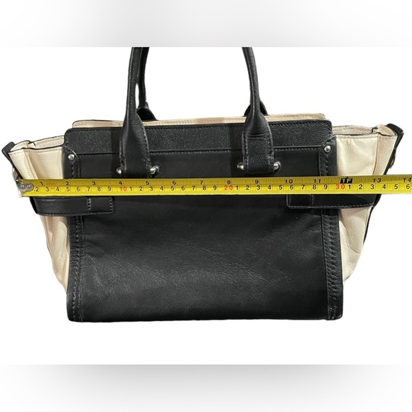 Coach Black And Beige Leather Satchel - Picture 12 of 14